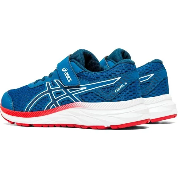 Asics Boys Gel-Excite 9 Running Sneakers Blue/Red Size 2.5 Lightweight Mesh