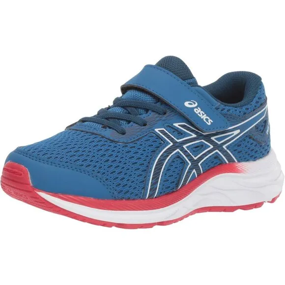 Asics Boys Gel-Excite 9 Running Sneakers Blue/Red Size 2.5 Lightweight Mesh