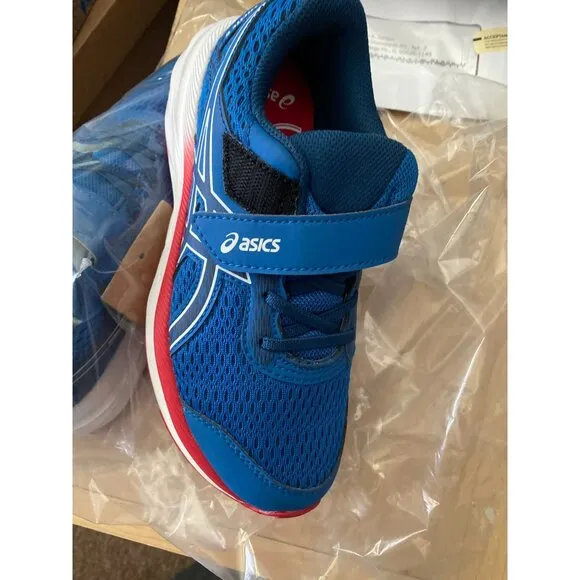 Asics Boys Gel-Excite 9 Running Sneakers Blue/Red Size 2.5 Lightweight Mesh