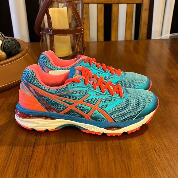 ASICS Gel Cumulus 18 shoes sneakers T6C8N 3906 running coral blue Women’s Size 7