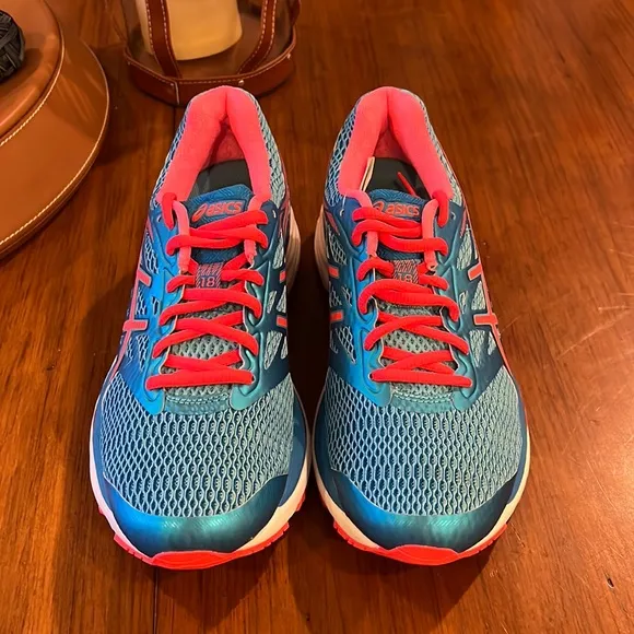 ASICS Gel Cumulus 18 shoes sneakers T6C8N 3906 running coral blue Women’s Size 7