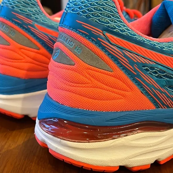 ASICS Gel Cumulus 18 shoes sneakers T6C8N 3906 running coral blue Women’s Size 7
