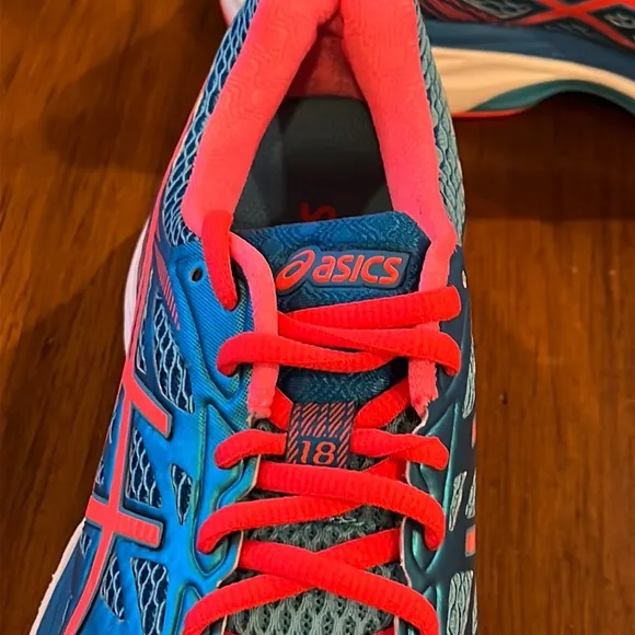 ASICS Gel Cumulus 18 shoes sneakers T6C8N 3906 running coral blue Women’s Size 7