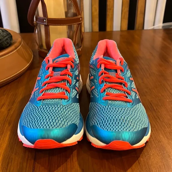 ASICS Gel Cumulus 18 shoes sneakers T6C8N 3906 running coral blue Women’s Size 7