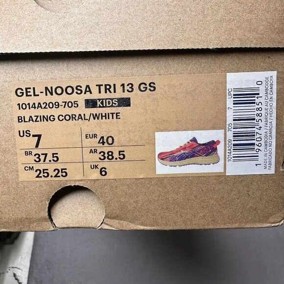 ASICS Gel-Noosa Tri 13 Womens Size 8.5 Shoes Blazing Coral Running Athletic