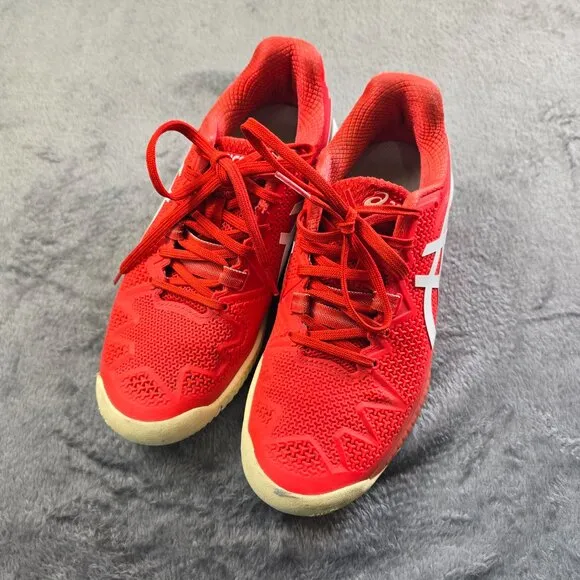 ASICS GEL-Resolution 8 Tennis Shoes Women’s Size 6 Fiery Red White