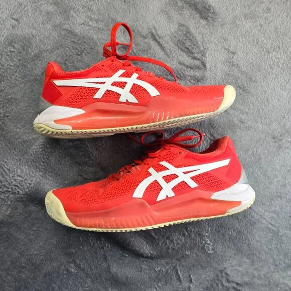 ASICS GEL-Resolution 8 Tennis Shoes Women’s Size 6 Fiery Red White