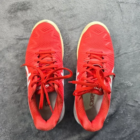 ASICS GEL-Resolution 8 Tennis Shoes Women’s Size 6 Fiery Red White