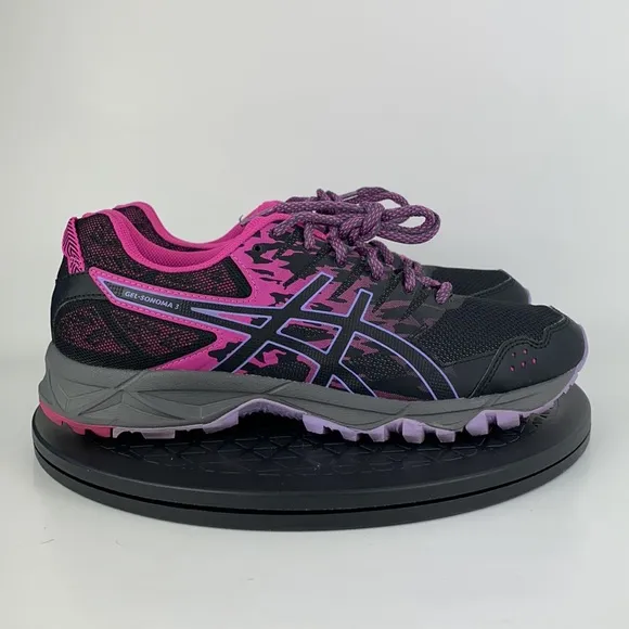Asics Gel-Sonoma 3 Black/Pink Athletic Running Shoes T774N Women's Size 8.5