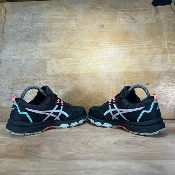 Asics Gel Venture 8 Womens Sz 8 Trail Running Shoes Sneakers Black Pink 1012A708