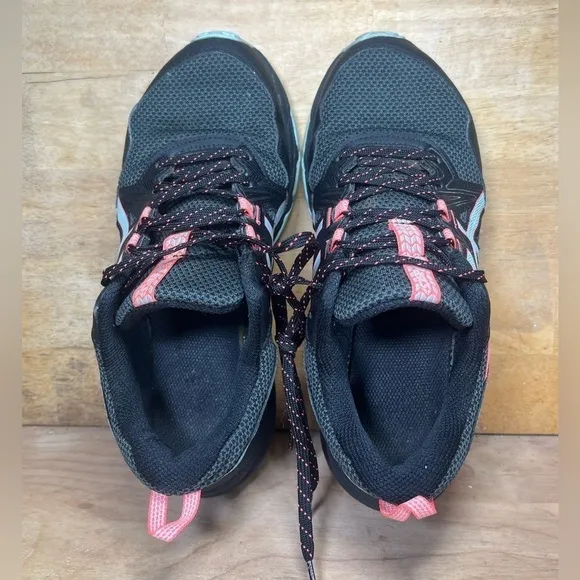 Asics Gel Venture 8 Womens Sz 8 Trail Running Shoes Sneakers Black Pink 1012A708