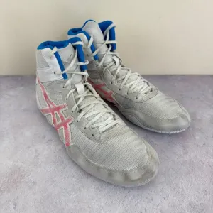 ASICS Matcontrol 2 Wrestling Shoes Men’s 9 White Blue Boots 1081A029