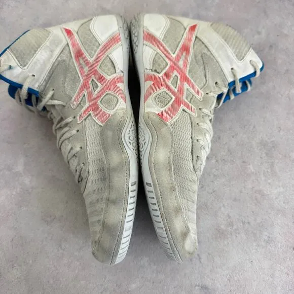 ASICS Matcontrol 2 Wrestling Shoes Men’s 9 White Blue Boots 1081A029