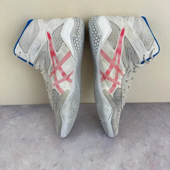 ASICS Matcontrol 2 Wrestling Shoes Men’s 9 White Blue Boots 1081A029