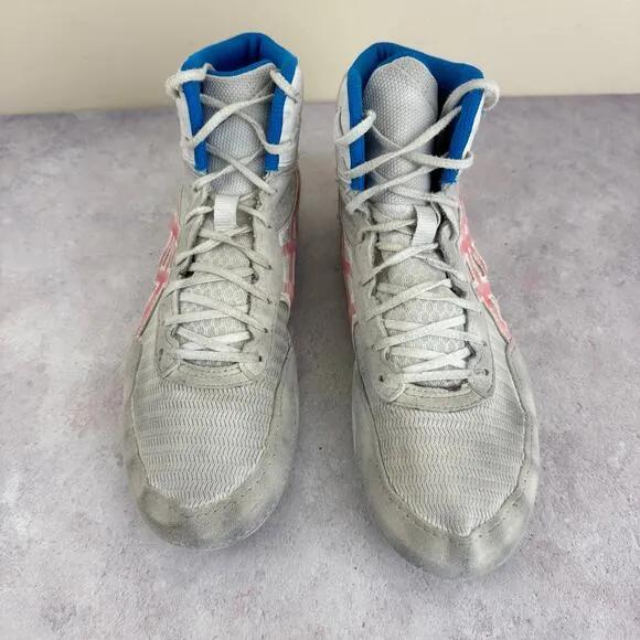 ASICS Matcontrol 2 Wrestling Shoes Men’s 9 White Blue Boots 1081A029