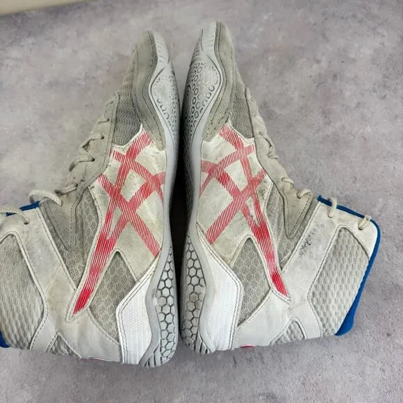 ASICS Matcontrol 2 Wrestling Shoes Men’s 9 White Blue Boots 1081A029