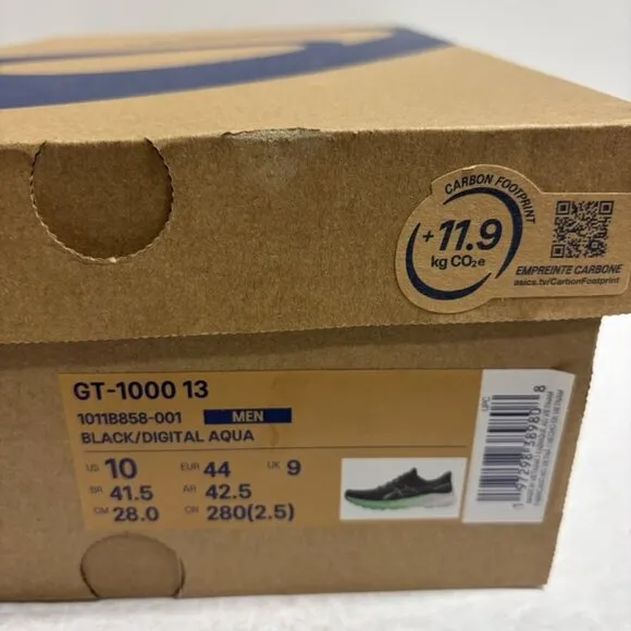 Asics Men’s GT-1000 13 Black Running Shoes, Size 10 M