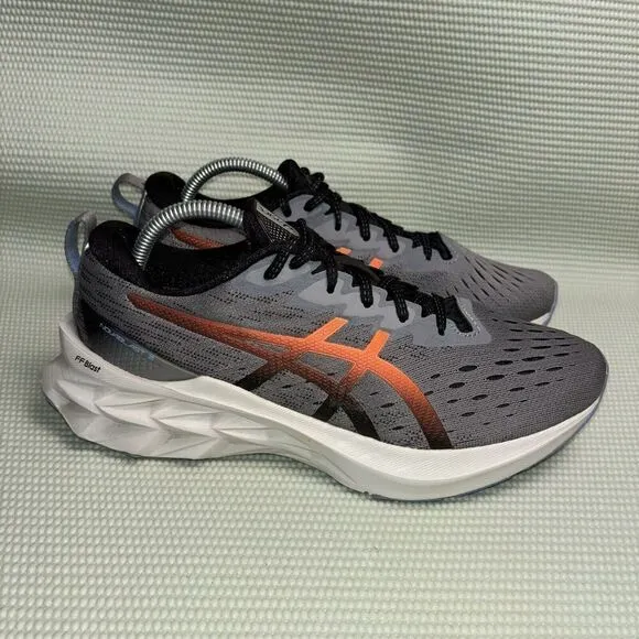 Asics Novablast 2 Athletic Running Shoes Men’s Size 8.5 1011B192 Grey Orange
