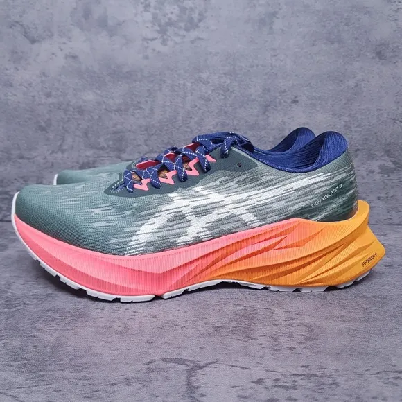 ASICS Novablast 3 Trail Nature Running Shoes Womens 10 Green Pink Blue Nby