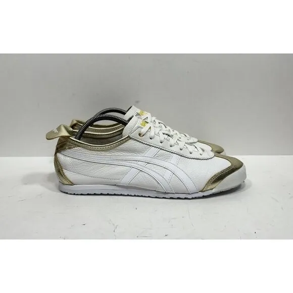 Asics Onitsuka Tiger Mexico 66 Shoes Men’s Size 9 White Gold Retro Sneakers