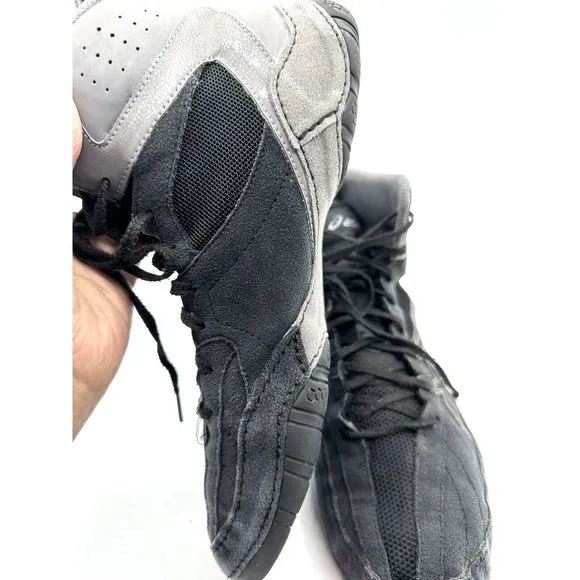 ASICS Snapdown II Shoes Men’s Black Gray Wrestling Mat shoes Size 10   Head gear