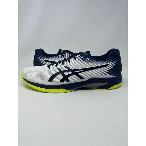 Asics Solution Speed FF Tennis Shoes White Blue 1041A003-104‎ Mens Size 15 NEW