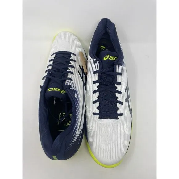 Asics Solution Speed FF Tennis Shoes White Blue 1041A003-104‎ Mens Size 15 NEW