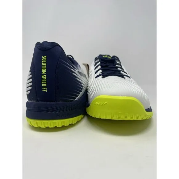 Asics Solution Speed FF Tennis Shoes White Blue 1041A003-104‎ Mens Size 15 NEW