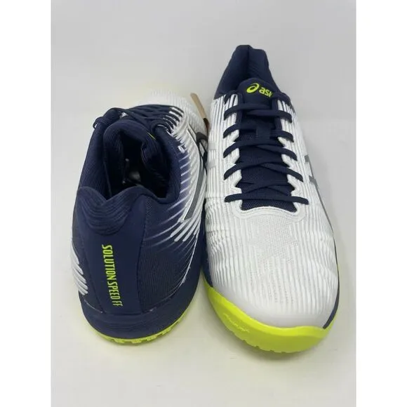 Asics Solution Speed FF Tennis Shoes White Blue 1041A003-104‎ Mens Size 15 NEW