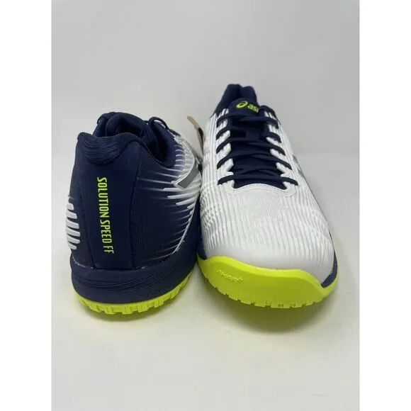 Asics Solution Speed FF Tennis Shoes White Blue 1041A003-104‎ Mens Size 15 NEW
