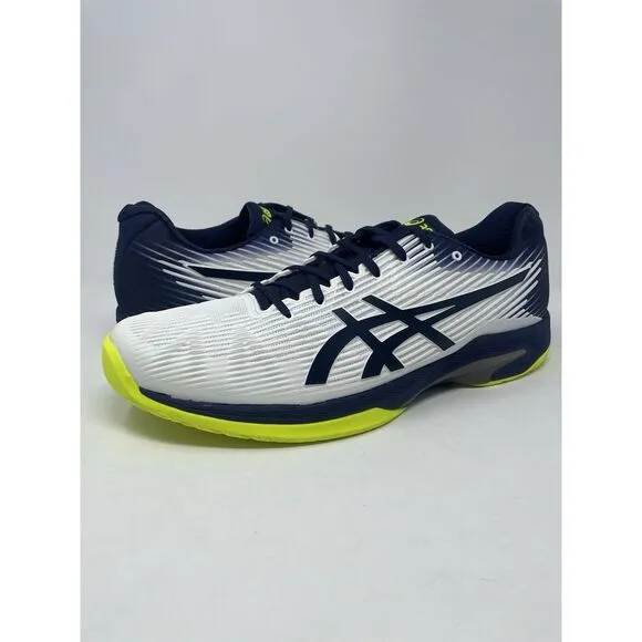 Asics Solution Speed FF Tennis Shoes White Blue 1041A003-104‎ Mens Size 15 NEW