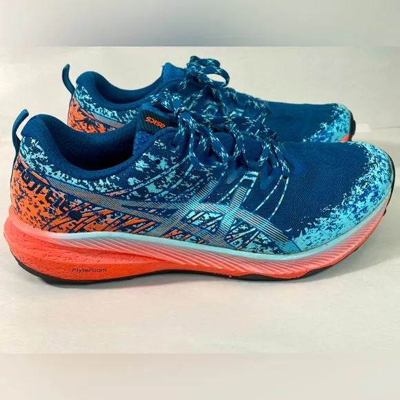 ASICS Womens Fuji Lite 2 Blue Running Shoes Deep Sea Teal Size 11.5