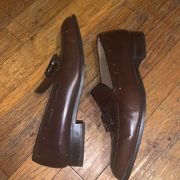 Auth Christian Dior Brown slip on Shoes Mens Style CD 433 25 Size 40