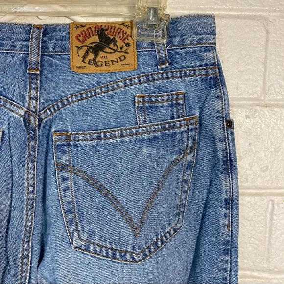 Awesome Vintage Crazy Horse Legend Ultra High Waist Denim Jeans Tapered Mom 90s