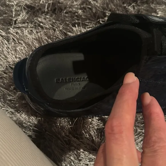 Balenciaga runners size 40 authentic patent leather, navy blue and black