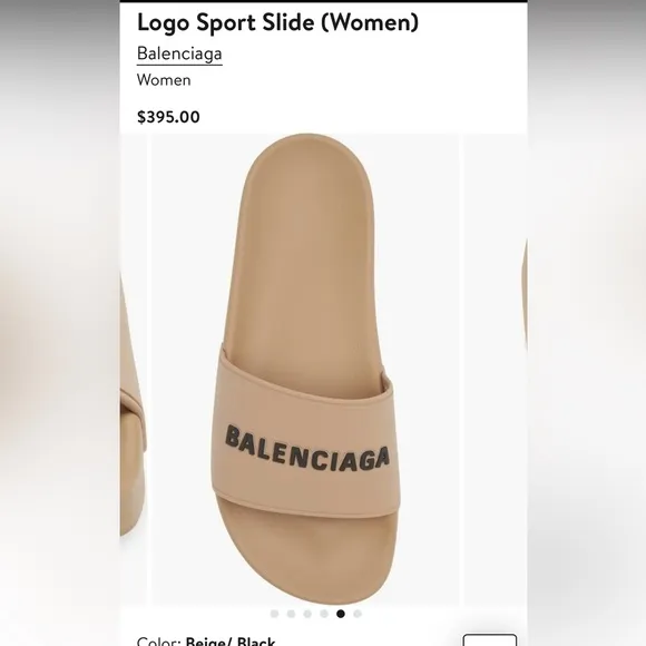 Balenciaga Women’s Pool Slide Sandal in Beige / women’s size 8 or men’s size 6.5
