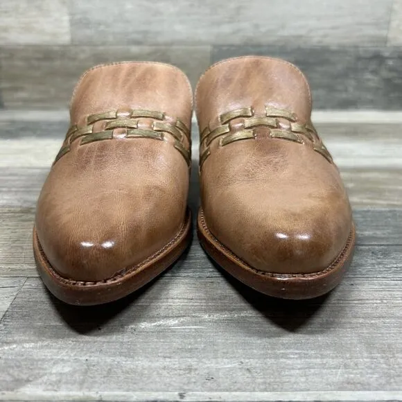 Bed Stu Asenet Mule Women’s 8.5 Tan Gold Rustic Leather Shoes
