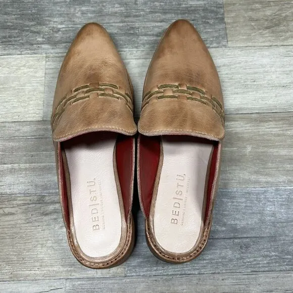 Bed Stu Asenet Mule Women’s 8.5 Tan Gold Rustic Leather Shoes