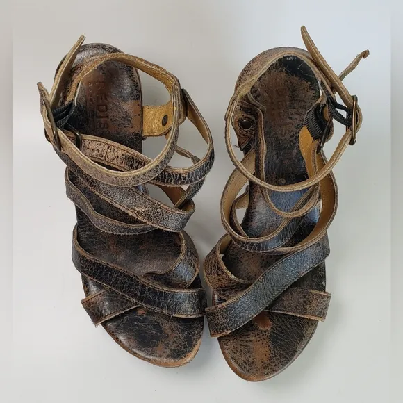 Bed Stu Juliana Wedge Leather Sandal Women's shoes Size 8.5