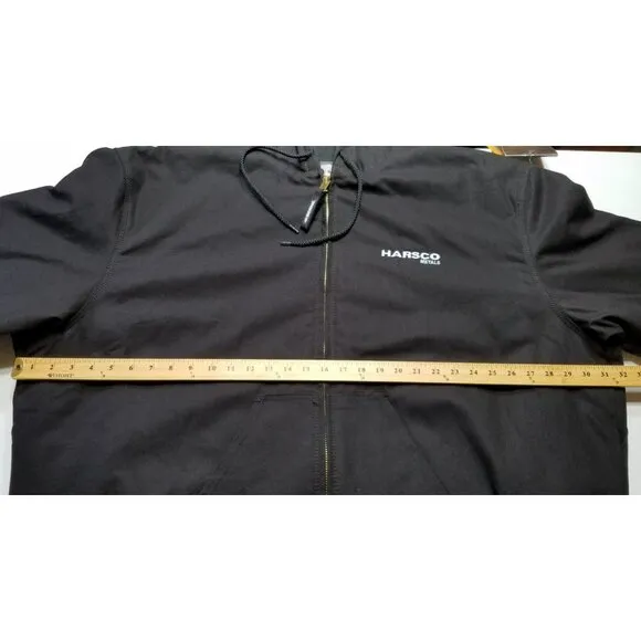 BERNE Full Zip Hooded Heavy Duck Canvas Quilt Lined Work Chore Coat Jacket 3XL