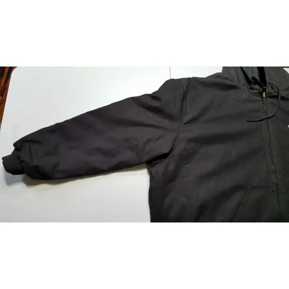 BERNE Full Zip Hooded Heavy Duck Canvas Quilt Lined Work Chore Coat Jacket 3XL