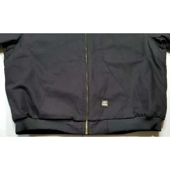 BERNE Full Zip Hooded Heavy Duck Canvas Quilt Lined Work Chore Coat Jacket 3XL