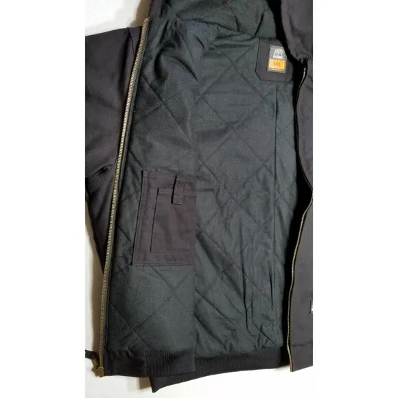BERNE Full Zip Hooded Heavy Duck Canvas Quilt Lined Work Chore Coat Jacket 3XL