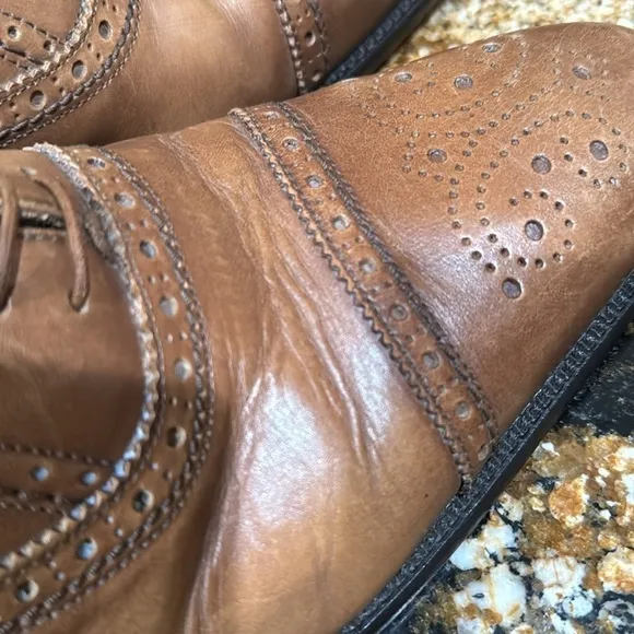 Bettaccini mens shoes camel Mahogany brown leather shoes
