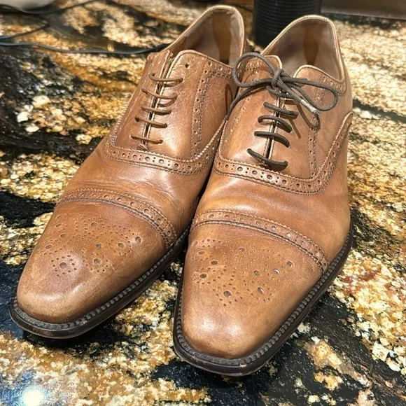 Bettaccini mens shoes camel Mahogany brown leather shoes