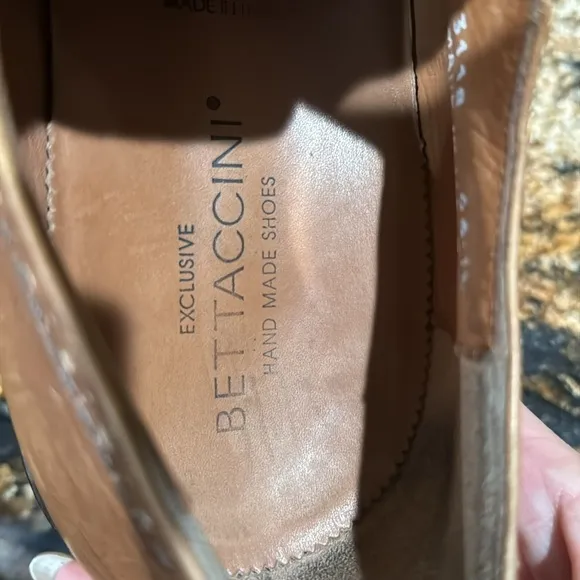 Bettaccini mens shoes camel Mahogany brown leather shoes