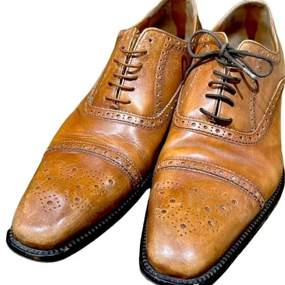 Bettaccini mens shoes camel Mahogany brown leather shoes