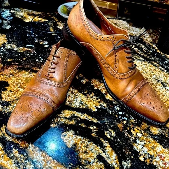 Bettaccini mens shoes camel Mahogany brown leather shoes