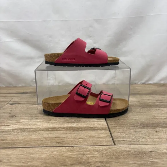 Birkenstock Arizona Soft Footbed Fuschia Tulip Suede Slides Eu 36 Women’s 5