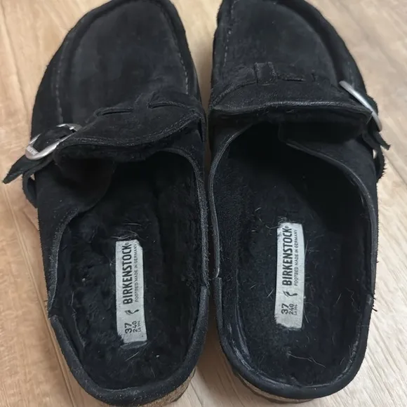 Birkenstock Buckley black lined clogs women’s size 37